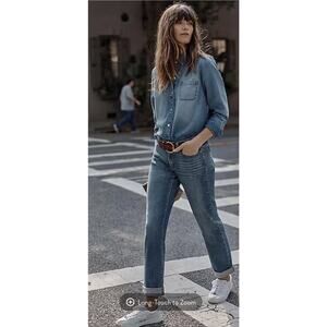 J Jill The Boyfriend Jeans women's 14 Blue Denim straight leg ankle
